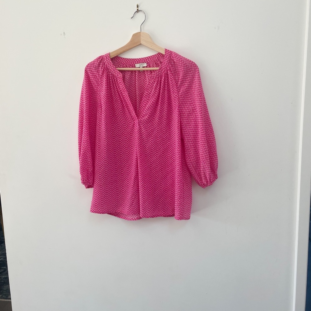 Joie V-Neck Pink Blouse Silk Size Small